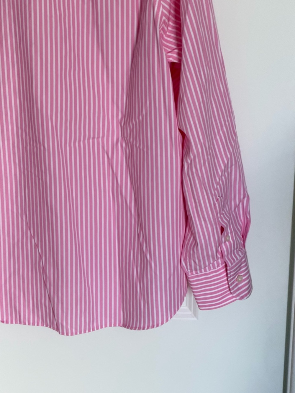 Lauren Ralph Lauren Pink & White Stripe Cotton Long Sleeve Shirt 1X 54750 - Picture 11 of 15